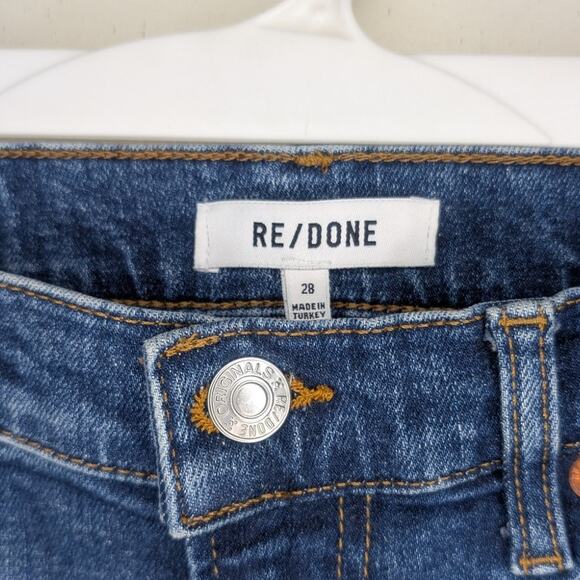 RE/DONE 70's Mid Rise Stove Pipe Straight Leg Jeans in Royal Fade, Size 28 - Picture 7 of 8